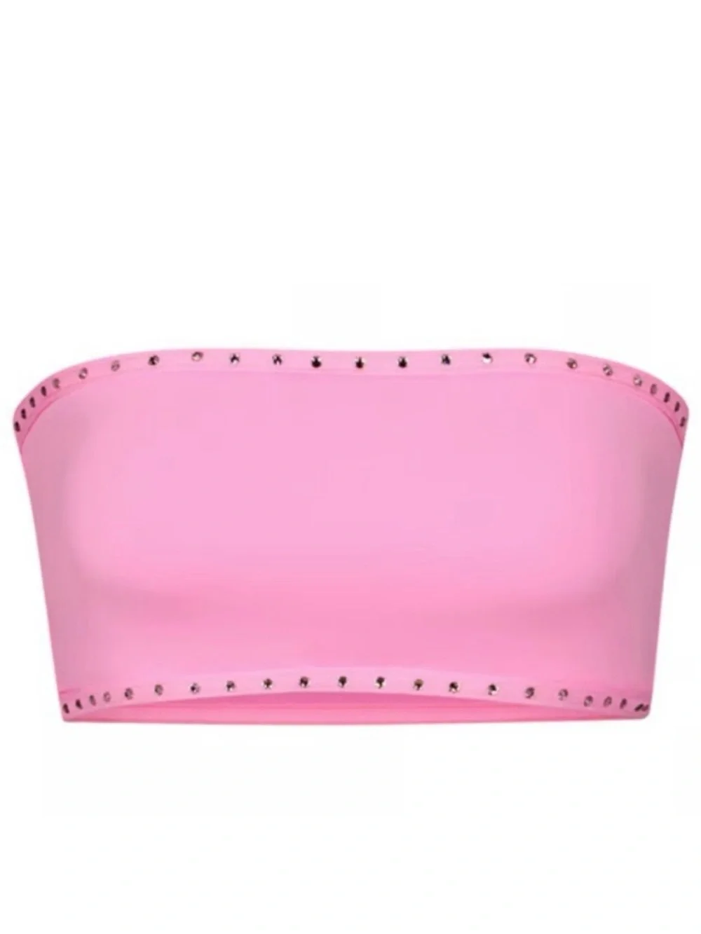 SKIMS Pink Strapless Bandeau Top with Stud Trim
